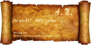 Arató Nándor névjegykártya